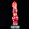 A knotted dildo showcasing its big knot and round features.