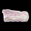 A silicone masturbator cut in half to showcase the inside channel of the toy.